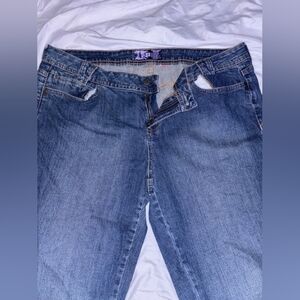 Classic Women's Blue Denim Roll Up Jeans